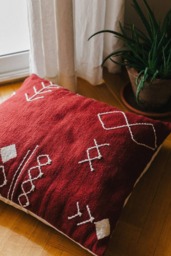 Burgundy Stitch Handmade Kilim Pillow Cover Bohemian Embroidered Pillow Pillowcases Floor Decorative Throw 20x20 26x26