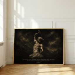 Seneca Stoicism Wall Art, Adversity Motivational Quote, Ancient Roman Philosophy Print, Dark Classical Masculine Decor - thumbnail 2