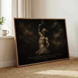 Seneca Stoicism Wall Art, Adversity Motivational Quote, Ancient Roman Philosophy Print, Dark Classical Masculine Decor - thumbnail 4