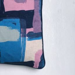 Navy Brushstrokes Pillow - thumbnail 4