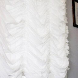Off White Voile Sheer Austrian Shade Roman Shade - thumbnail 3