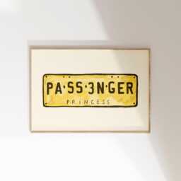 Passenger Princess Wall Print - Girly Illustration Gifts For Her Car Registration Poster I'm Just A Girl Trendy Art - thumbnail 1