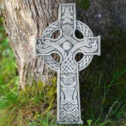Nordic Cross Hanging Stone Plaque -Outdoor Garden Ornament Viking Celtic British - thumbnail 1