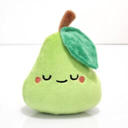 Pear Plush Set Handmade Kawaii Minky Fruit Plushies - thumbnail 2