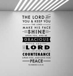 Numbers 6 24-26 Wall Decal The Lord Bless You Religious Quote Sign Poster Mural Prayer Gift Vinyl Sticker Decor Bible Art Print 1005 - thumbnail 1