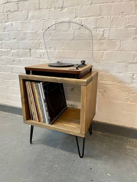 Record Player Stand, Wooden, Vinyl Storage Unit, Turntable Stand - image 1