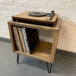 Record Player Stand, Wooden, Vinyl Storage Unit, Turntable Stand - thumbnail 2