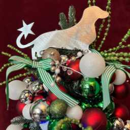 Dachshund, Weiner Dog, Dog Christmas Tree Topper, Holiday Decoration, Doxie, Metal Art, Handmade, Lovers Gift, Aluminum - thumbnail 2