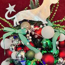 Dachshund, Weiner Dog, Dog Christmas Tree Topper, Holiday Decoration, Doxie, Metal Art, Handmade, Lovers Gift, Aluminum - thumbnail 4