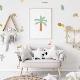 Jungle Animals Removable Wall Decals/Decor Stickers Nursery Boys Room Lion Cheetah Toucan Elephant - thumbnail 2