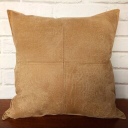 Dark Green Vegan Leather Pillow Cover Modern Scandinavian Home Decor - thumbnail 3