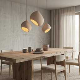 Boho, Wabi-Sabi Ceramic Pendant Light, Organic Minimal Lighting, Hardwired/Plug in - Naaya Nest - thumbnail 3