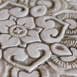 Ceramic Wall Hanging With Mandala Design For Kitchen Decor, Boho Outdoor Art, Tile Circle Design, #1 21cm Beige - thumbnail 3