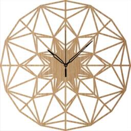 Home Decoration - Wood Wall Clock Arabesque, Living Room Clock, Modern Decor, Wooden Rustic Gift For Couple - thumbnail 3