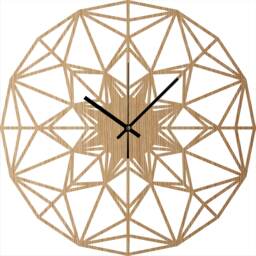 Home Decoration - Wood Wall Clock Arabesque, Living Room Clock, Modern Decor, Wooden Rustic Gift For Couple - thumbnail 1
