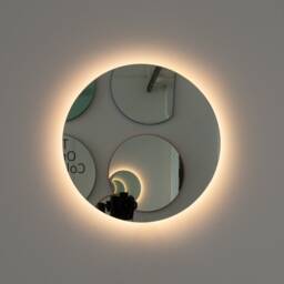 Orbis Back Illuminated Round Minimalist Frameless Mirror, Customisable - thumbnail 2