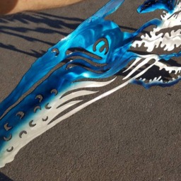 Aluminum Humpback Whale Wall Art, Metal Fish Ocean Fishing Gift, Tropical Decor, Handmade Art - thumbnail 3