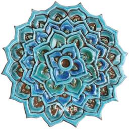 3 Mandala Outdoor Wall Art For Garden Art, Yard Decor, Sculpture, Kitchen Set Of Ceramic Tiles, #2 Circle Turquoise - thumbnail 2