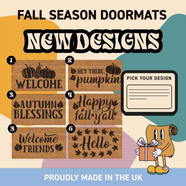 New Fall Welcome Doormat, Autumnal Housewarming Rug, Happy Quote Mat, Personalized Home Decor For Homeowner, Pumpkin Door Mat - image 1
