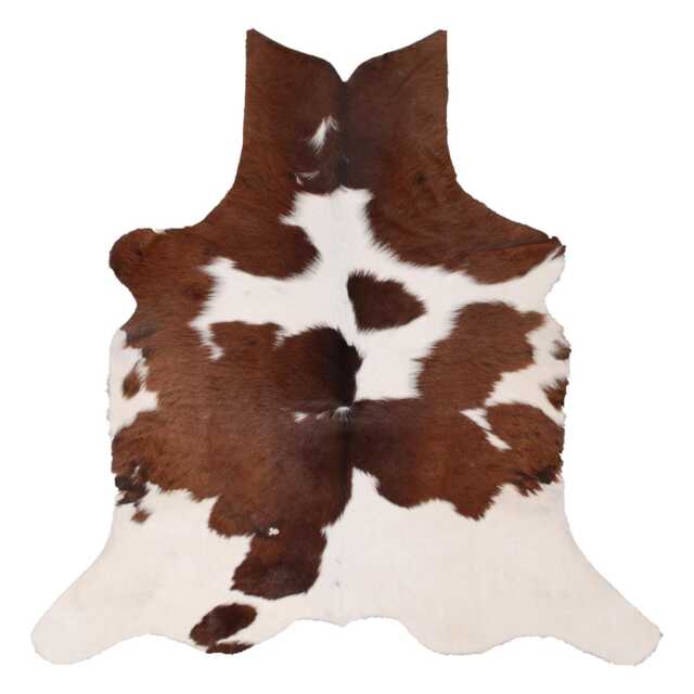 Small Black & White Cowhide Rug Hair-On Leather Area Rug - 32x33 Inches - image 1