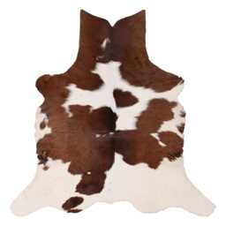 Small Black & White Cowhide Rug Hair-On Leather Area Rug - 32x33 Inches - thumbnail 1