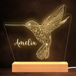 Hummingbird Pretty Personalised Gift Warm White Lamp Night Light - thumbnail 1