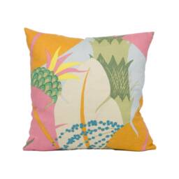 Schumacher - Ananas Tropical 1930's Colourful Pineapple & Banana Leaves Cushion Cover Handmade Throw Pillow Designer Home Decor - thumbnail 2