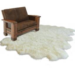 Shaggy Faux Sheepskin Area Rug - Thick Multi Pelt Design, Usa Made - thumbnail 3