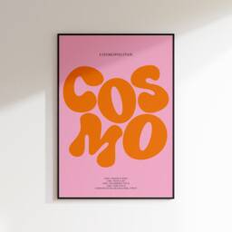 Cosmopolitan Print - Cocktail Poster Wall Art A5 A4 A3 Bold Typographic Drink Bar Groovy Funky - thumbnail 1