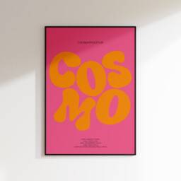 Cosmopolitan Print - Cocktail Poster Wall Art A5 A4 A3 Bold Typographic Drink Bar Groovy Funky - thumbnail 3