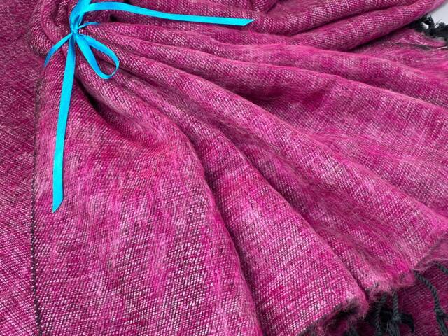 Handmade Yak Wool Blend Blanket Soft Oversized Shawl, Meditation Wrap - image 1