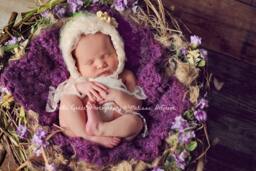 Purple Furry Newborn Baby Blanket Photo Prop - thumbnail 1