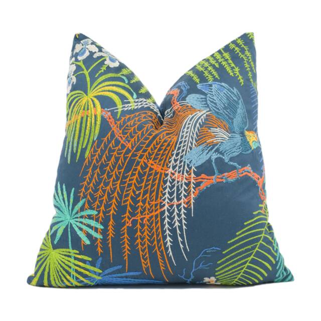 Sanderson - Rain Forest Embroidery Tropical Night Exotic Embroidered Cushion Cover Handmade Throw Pillow Designer Home D??cor - image 1