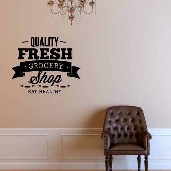 Quality Fresh Grocery Shop Eat Healthy Food Quote Wall Decal - Vinyl Car Id006 - image 1