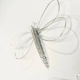 Home Decor, Wall Wire Art. Dragonfly. Bedroom. Dorm Room. Gold. Black. Silver Purple Blue Green. Red. Interior Design. 3D. Handmade - thumbnail 3