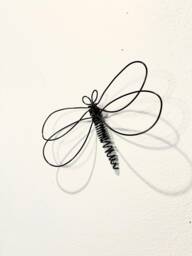 Home Decor, Wall Wire Art. Dragonfly. Bedroom. Dorm Room. Gold. Black. Silver Purple Blue Green. Red. Interior Design. 3D. Handmade - thumbnail 1