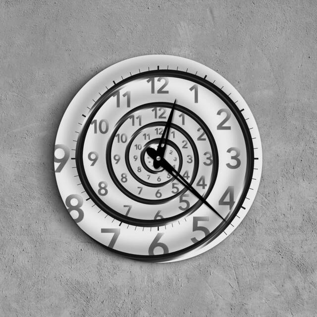Time Travel Clock, Spiral Infinity Unique Wall Minimalist Modern Large Clock - image 1