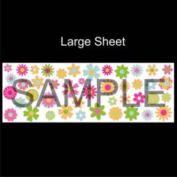 Retro Flowers Wall Art Sticker Kit Decal Mural 60S 70S Vintage Floral Hippy Art Multicolour Pink Funky - thumbnail 3