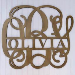 Personalized Family Name Monogram Sign, 3D Wall Hanging, Nursery Wooden Letters, Custom Last Sign - thumbnail 2