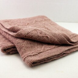 Baby Alpaca Blanket, Dusty Rose Newborn Knit Wrap, Girl Light Old Pink, Cream, Ivory, Blue Boy Blanket - thumbnail 2