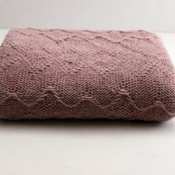 Baby Alpaca Blanket, Dusty Rose Newborn Knit Wrap, Girl Light Old Pink, Cream, Ivory, Blue Boy Blanket - thumbnail 3