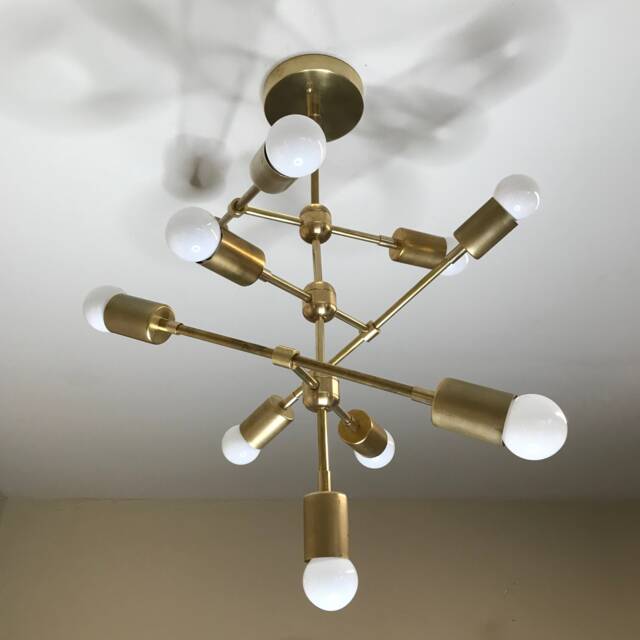 Meriter Modern Geometric Sputnik 10 Light 3 Layer Mid Century Industrial Ceiling Chandelier - image 1
