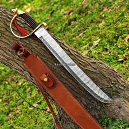 Hand Forged Replica Damascus Sword, Custom Made Sword For Wall Hanging, Gift Him, Father's Day Gift - thumbnail 2