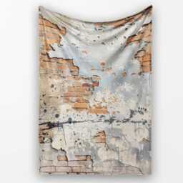 Child Walking Across Exposed Brick Graffiti, Bedroom Living Room Accent, Unique Artistic Design - Super Soft Fleece Blanket Bed Sofa Throw