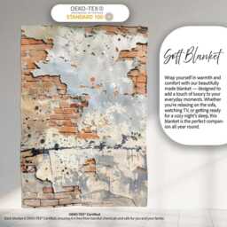 Child Walking Across Exposed Brick Graffiti, Bedroom Living Room Accent, Unique Artistic Design - Super Soft Fleece Blanket Bed Sofa Throw - thumbnail 3