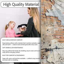 Child Walking Across Exposed Brick Graffiti, Bedroom Living Room Accent, Unique Artistic Design - Super Soft Fleece Blanket Bed Sofa Throw - thumbnail 4