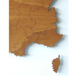 3D Wooden Map France With Engraved Regions - Region Borders Wall Decor, Ideal For Travel Enthusiasts & Interior Design - thumbnail 3