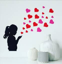 Custom Silhouette Wall Decal, Custom Sticker Of Your Own Kid, Gift For Mama, Removable Stickers, Nursery Decor - thumbnail 1