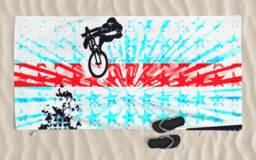 Stars & Stripes Beach Towel Bicycle Art, American Flag, Mtb Gift