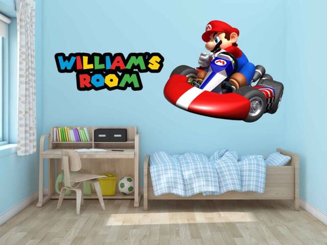 Super Mario Decals, Game Room, Vintage Nintendo Wall Designs, Murals, Mario Art, Mario Kart - image 1